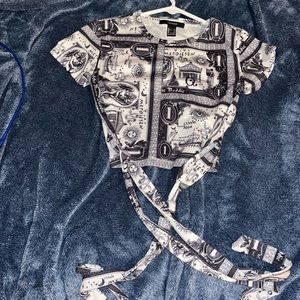 Cute back tie crop top